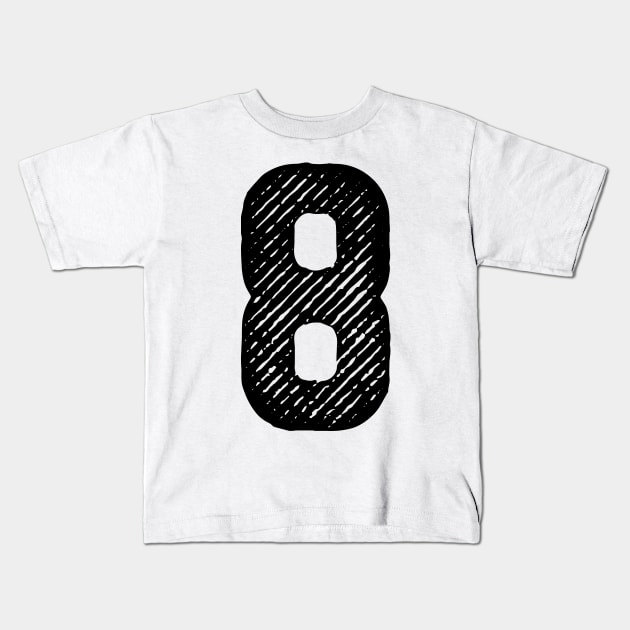 Rough Number 8 Kids T-Shirt by colorsplash